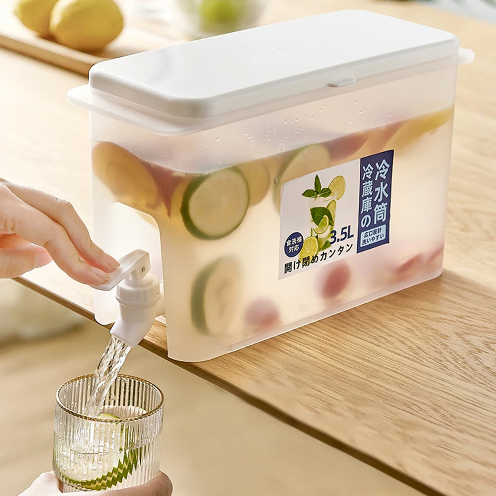 

Refrigerator Cold Kettle Faucet Cool Summer Lemonade lemon Fruit Teapot Large Capacity Ice Bucket Home Water Dispenser Drinkware