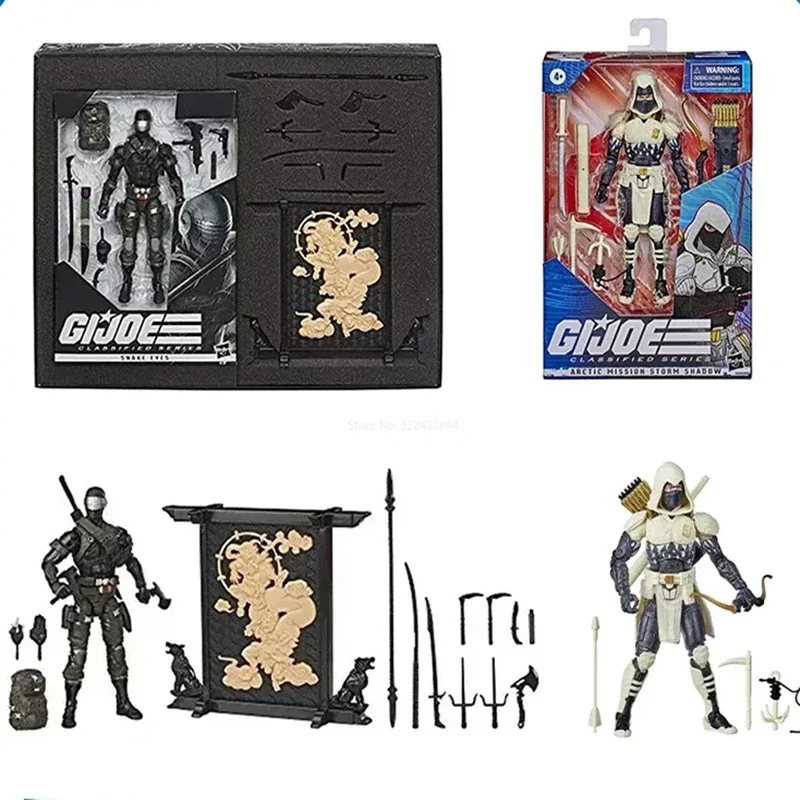 

6 Inch G.i. Joe Snake Eyes Storm Shadow Anime Action Figures Toy Set Ko Movable Statues Collectible Model Doll Children's Gift