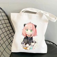 anime spy x family canvas bag handbag cosplay anya yor forger print shoulder bags shopping bag tote bag cosplay accessories