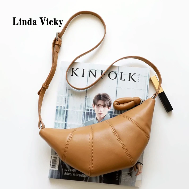 

Genuine Leather Dumpling Bag Luxury Designer Style Croissant Crossbody Chest Large Capacity 100% Cowhide 2022 Women Shoulder Bag