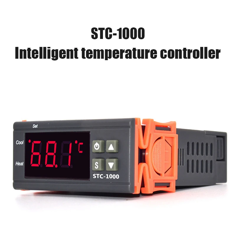 

Temperature Controller STC-1000 Digital Display Refrigeration Heating Automatic Switching of Seafood Machine Chiller Temperature
