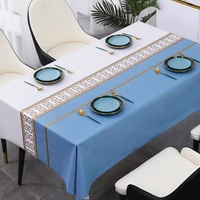 hot sale waterproof rectangular cover pad kitchen oil proof mat coffee table living room embroidered tablecloth