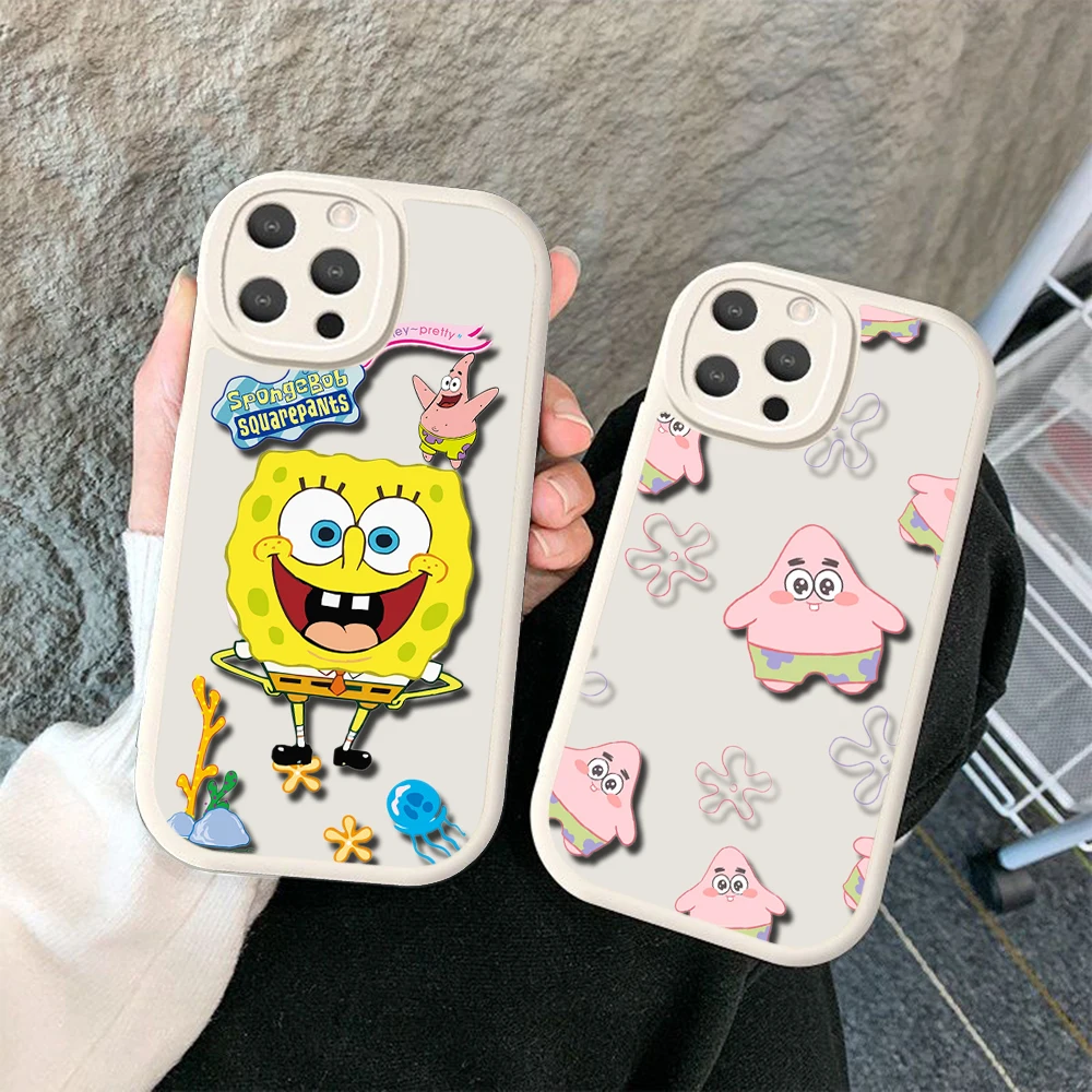 Мягкий силиконовый чехол R16 SpongeBob SquarePants для iPhone 15 Plus 14 13 12 11 X XS XR Pro Max Mini 8 7