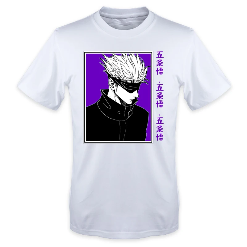 

Jujutsu Kaisen Japan Anime Tshirts Cartoon men gojo satoru Graphic T Shirt Summer Cotton Printed Tshirt Breathable Streetwear