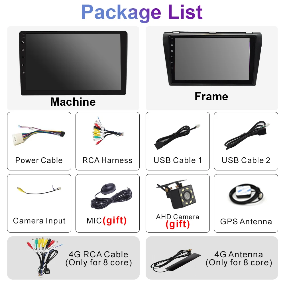 Автомагнитола 9 дюймов Android 11 для Mazda 3 2004-2009 мультимедийный видеоплеер