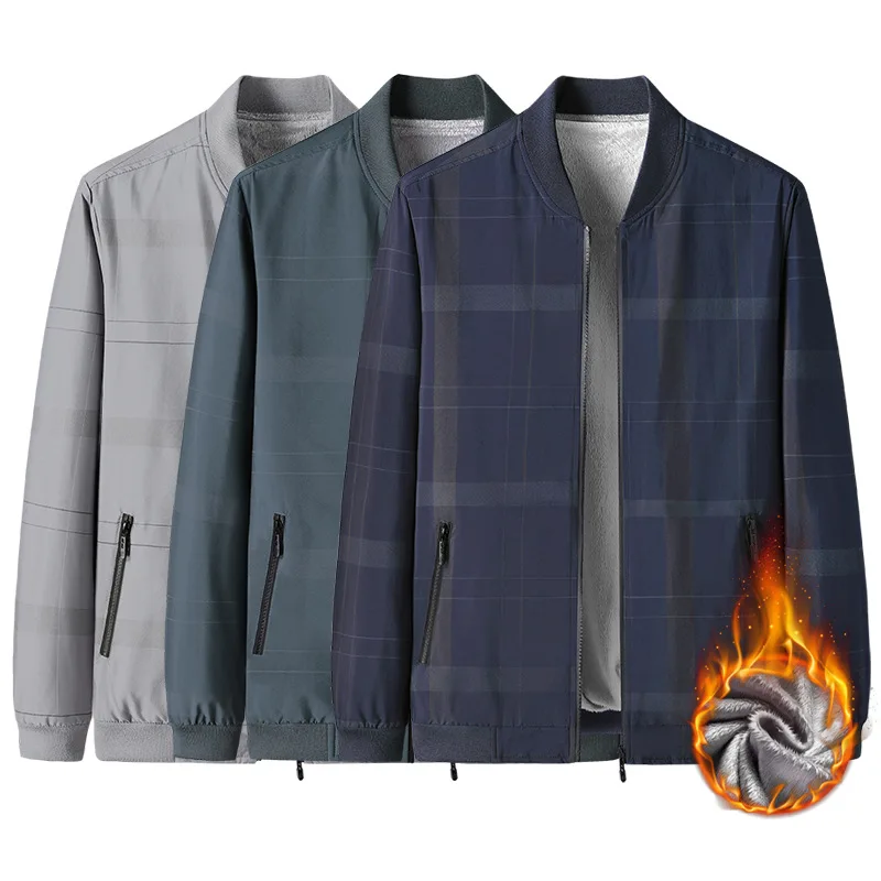 

Мужская куртка, Лидер продаж 2022, Мужская однотонная куртка на молнии с воротником-стойкой, пальто, флисовые Удобные куртки