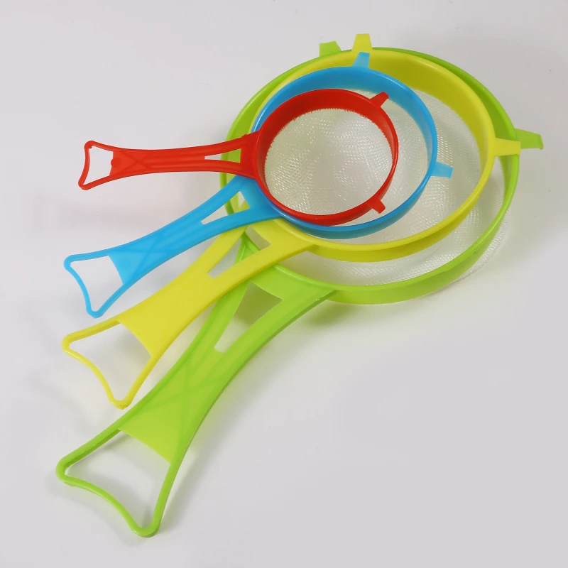 

4Pcs/Set Mesh Fried Food Strainer Sieve Food Filter Spoon Strainer Fishing Colander Plastic Handle Kitchen Cooking Accessories