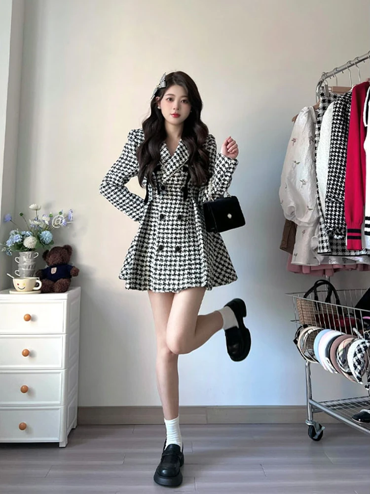 

Благородное женское платье до 3XL весна осень новая коллекция с длинным рукавом Короткая юбка принцессы Корея Япония