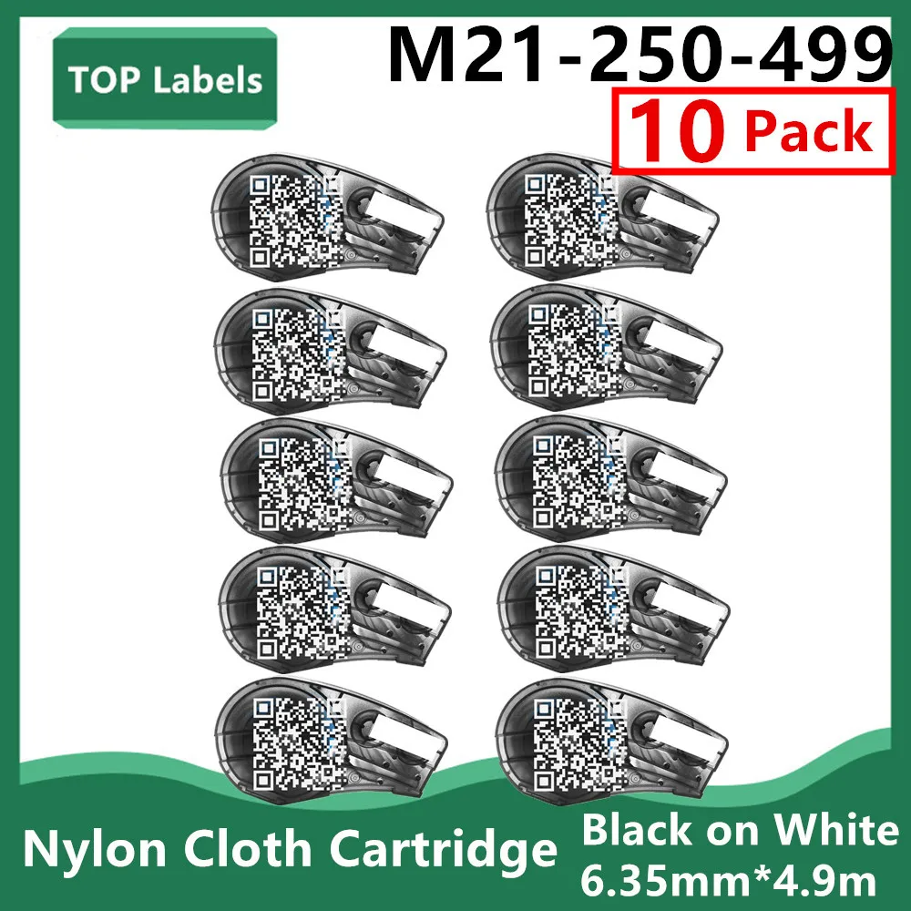 

5~10PK M21-250-499 Multi-Purpose Nylon Film for General Identification,Wire Marking,Laboratory Labeling,Black on White 6.35mm