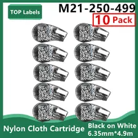 1~10PK M21-250-499 Multi-Purpose Nylon Label for General Identification,Wire Marking,Laboratory Labeling,Black on White 6.35mm