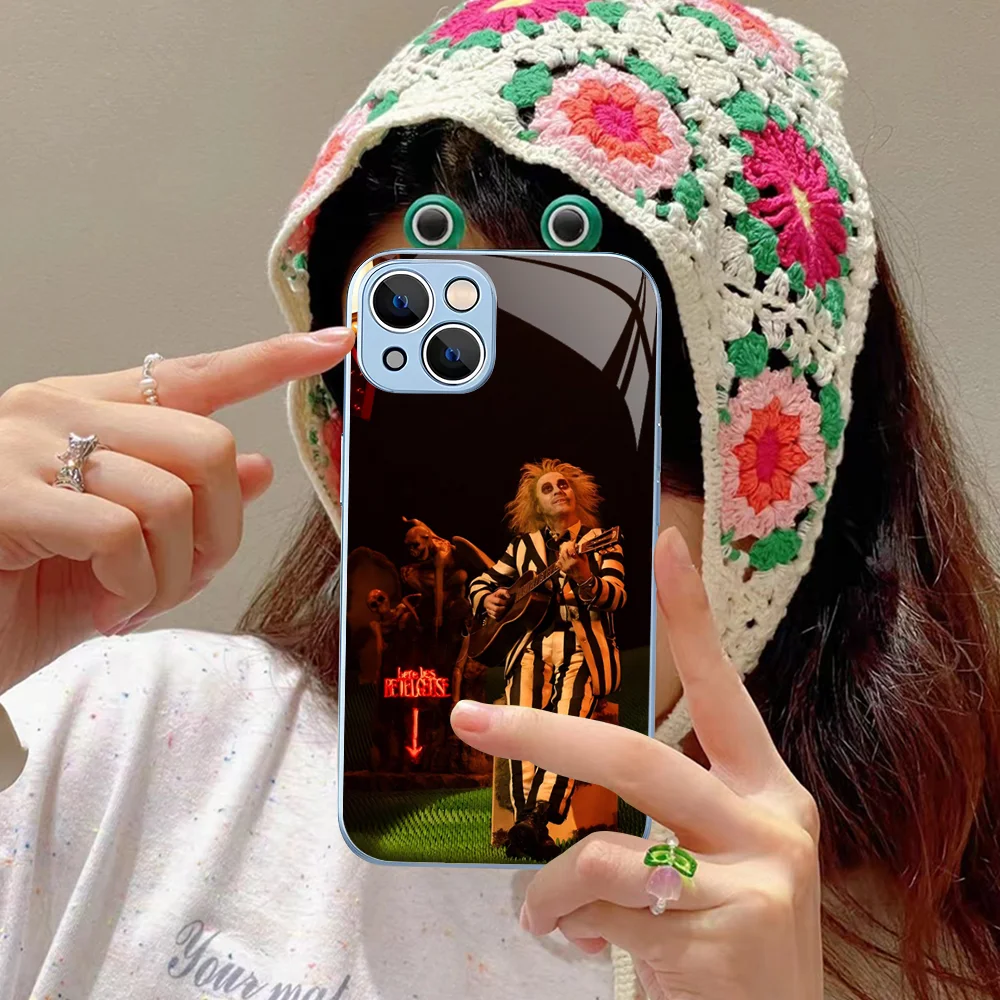 Movie B-BeetlejuiceS 2 Phone Case Tempered Glass For iphone 14 13 12 11 Pro Mini XS MAX 14Plus X XR Fundas