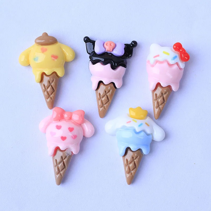 10 шт. новая милая яркая поверхность мультяшное животное мороженое смола альбом