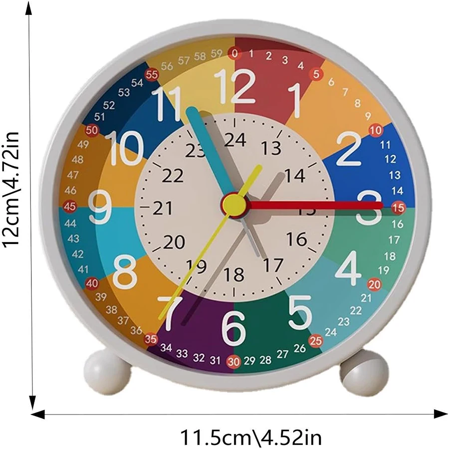 Креативный Настольный металлический будильник 4 5 дюйма беззвучный белый Круглый