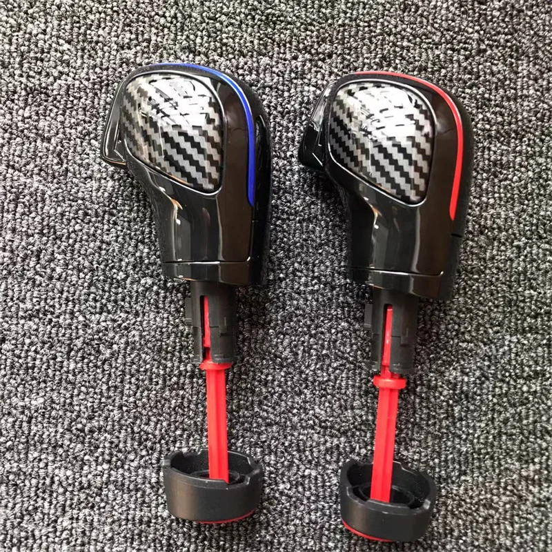 

Car Red/Blue Gear Shift Knob Lever Stick Chrome Matt For Volkswagen VW Golf 7 DSG Cover Emblem
