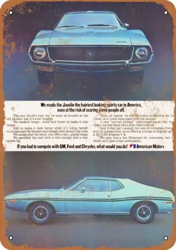 Металлический знак-1971 AMC Javelin-винтажная репродукция