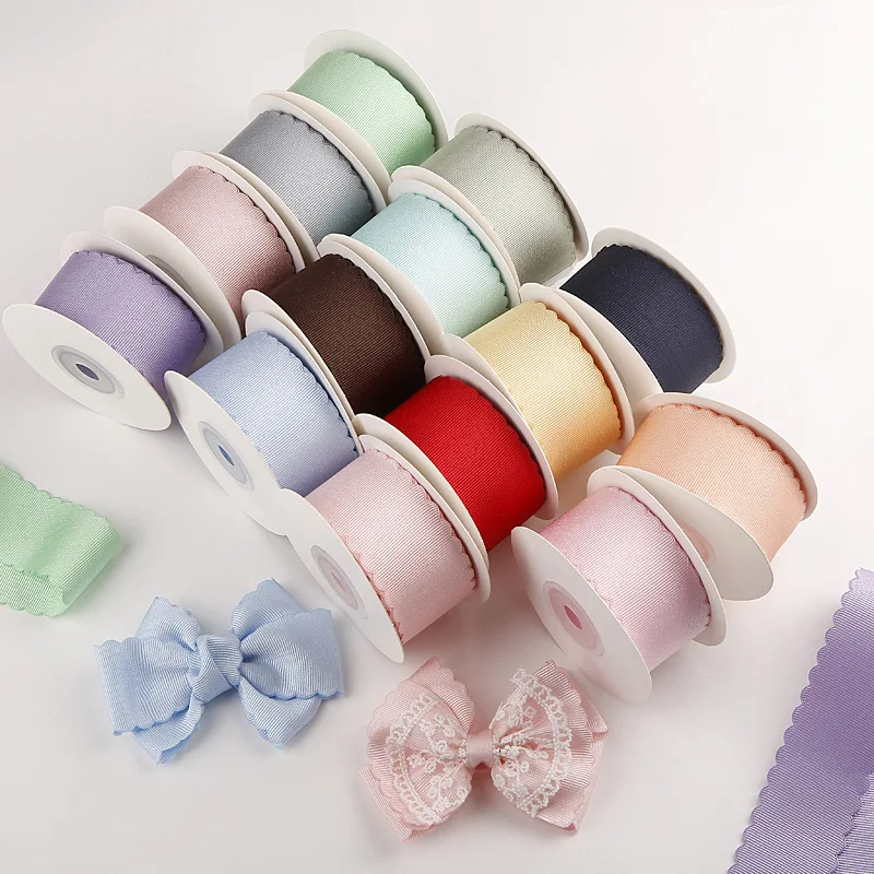 

36mm 1.5" Wavy Edge Grosgrain Ribbon DIY Hair Bow Accessories Gift Flower Packaging Make Sewing Material Handmade Tape 5 Yards