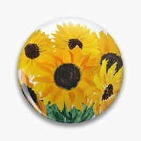 painted sunflower bouquet pin brooch pack clothes lapel pin funny badge sunflower lover gift