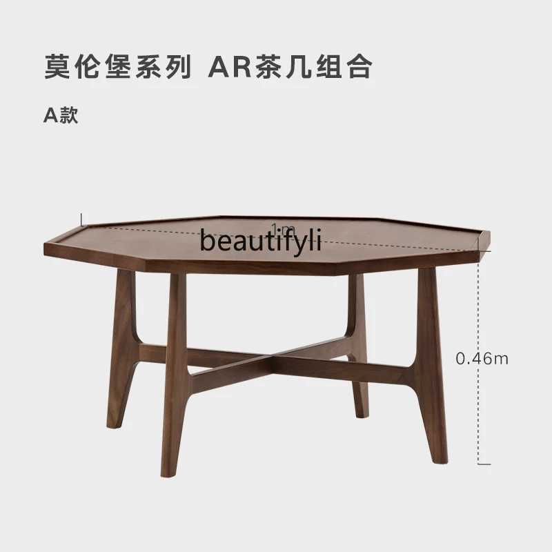 Скандинавский средневековый журнальный столик из массива дерева Nordic Morenburg North