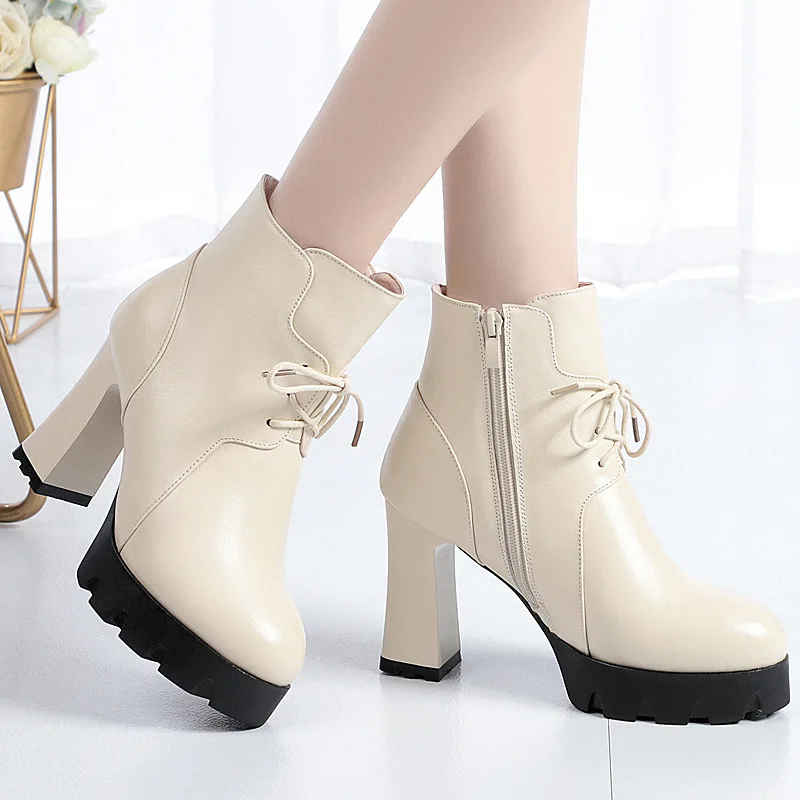 

New Fashion Autumn and Winter Boots Classic Shoes Woman Short Boots High-heeled Boots Warm Shoes SnowBoot