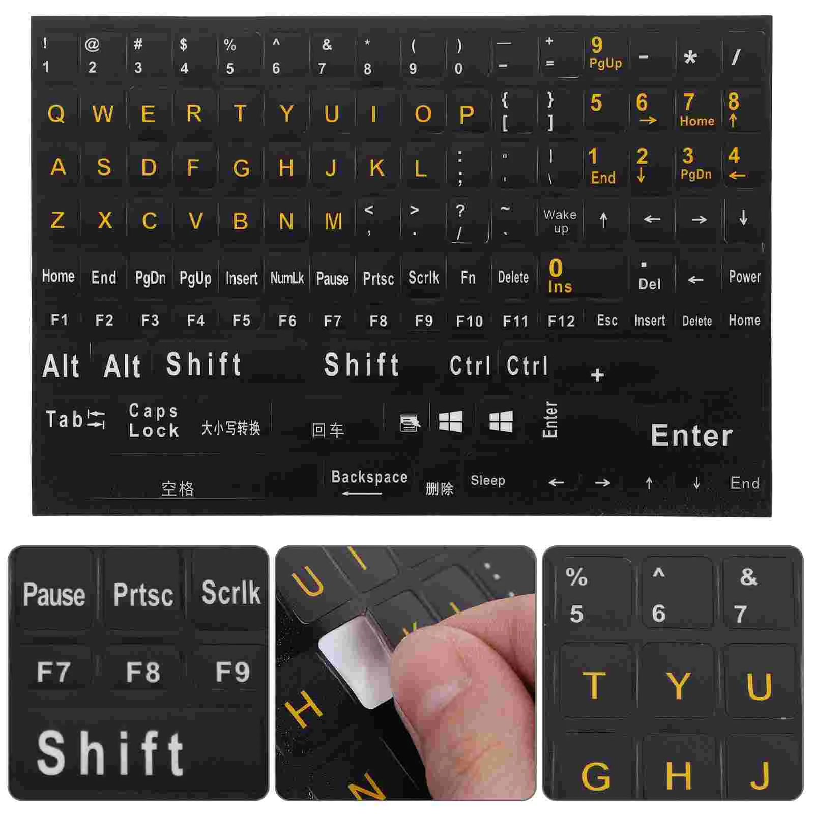 

Keyboard Stickers English Laptop Decals Pc Letter Notebook Us Cover Japanse Russian Computer Letters Replacement