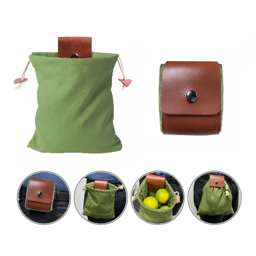 1 шт. сумка для сбора фруктов складная ягодная кожа портативная прочная уличная