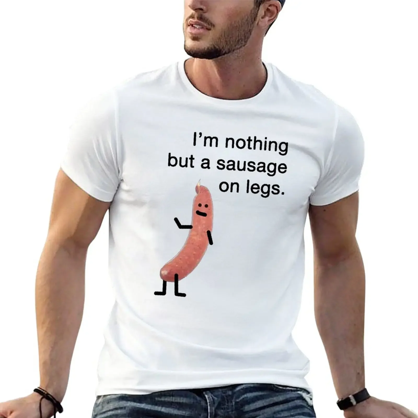 Футболка с колбасой на ногах для мальчиков белые негабаритные мужские футболки