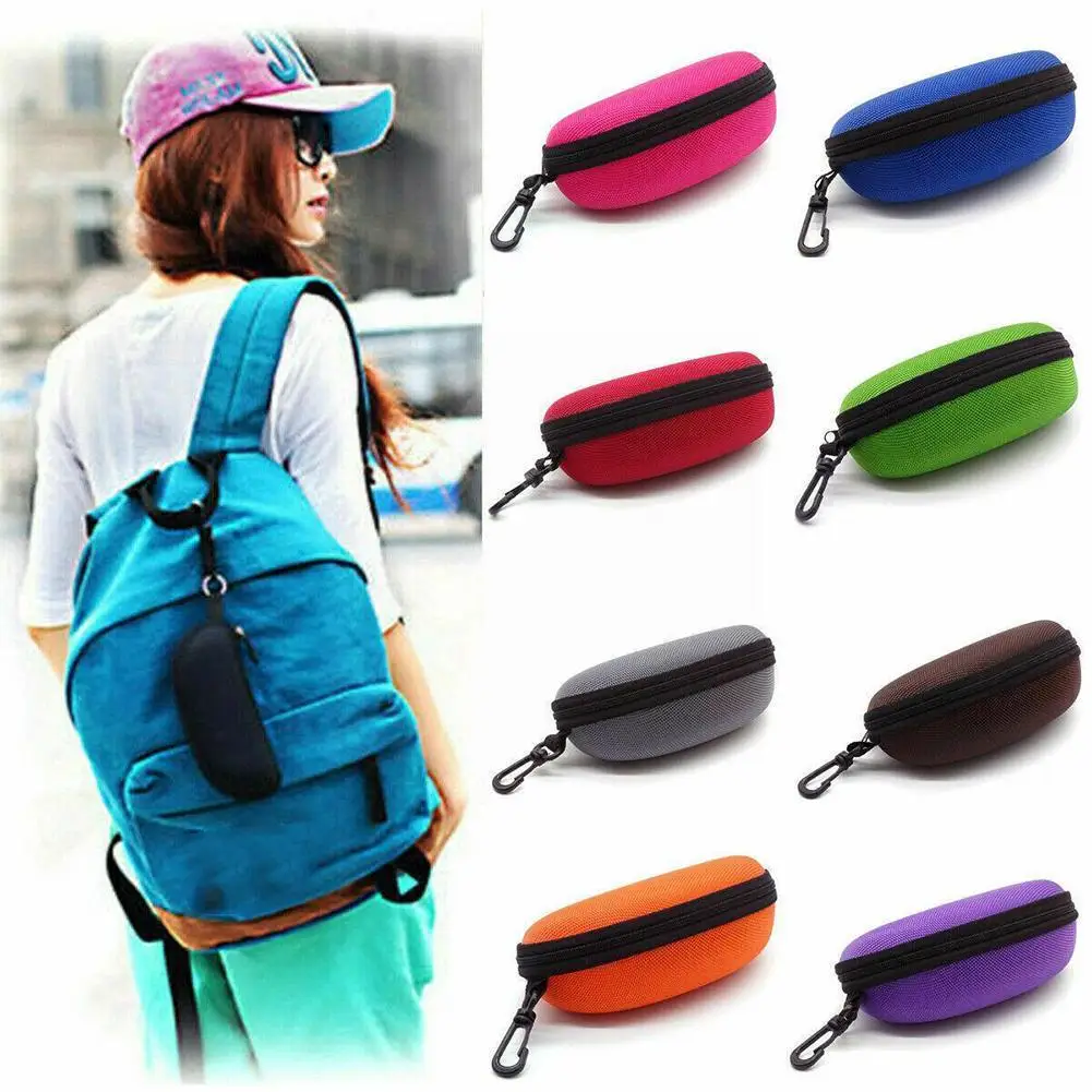 

Portable Fashion Zipper Eye Glasses Box Sunglasses Black -5pcs Protector W7z0