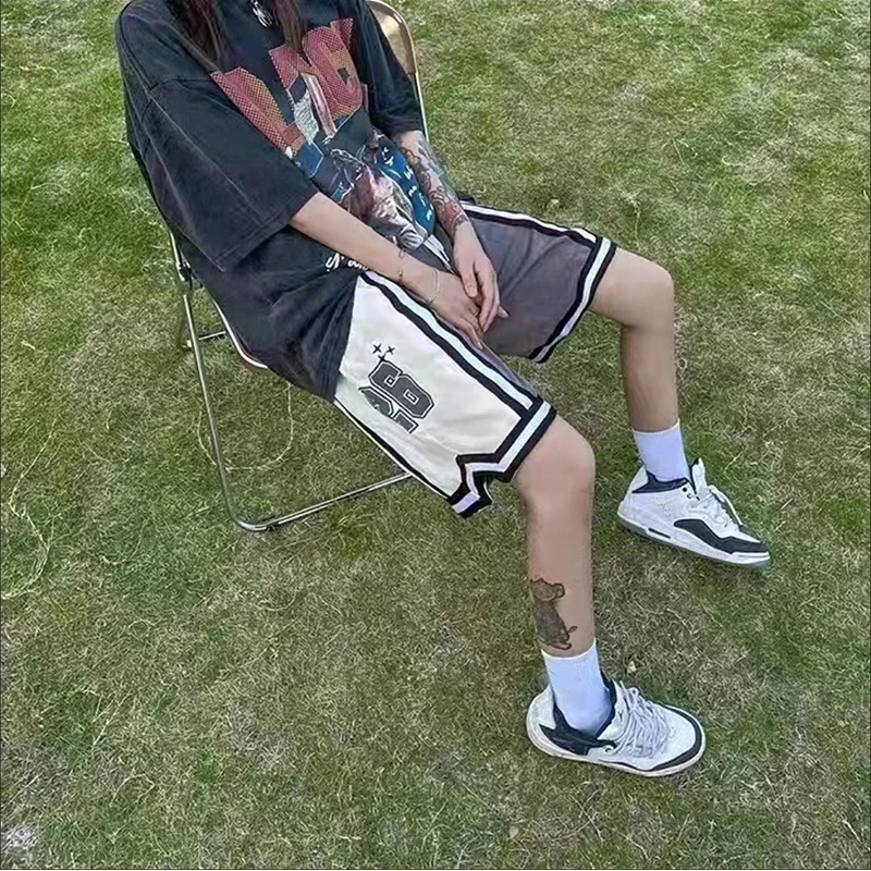 DUOFAN женские баскетбольные шорты в стиле Харадзюку ретро повседневные спортивные