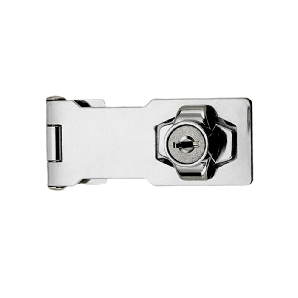 1PC Locking Hasp Heavy Duty Stainless Steel Security Hasp Staple 2 Keys Lock Shed Cupboard Padlock Door Locks Home Lock Pick Set images - 6