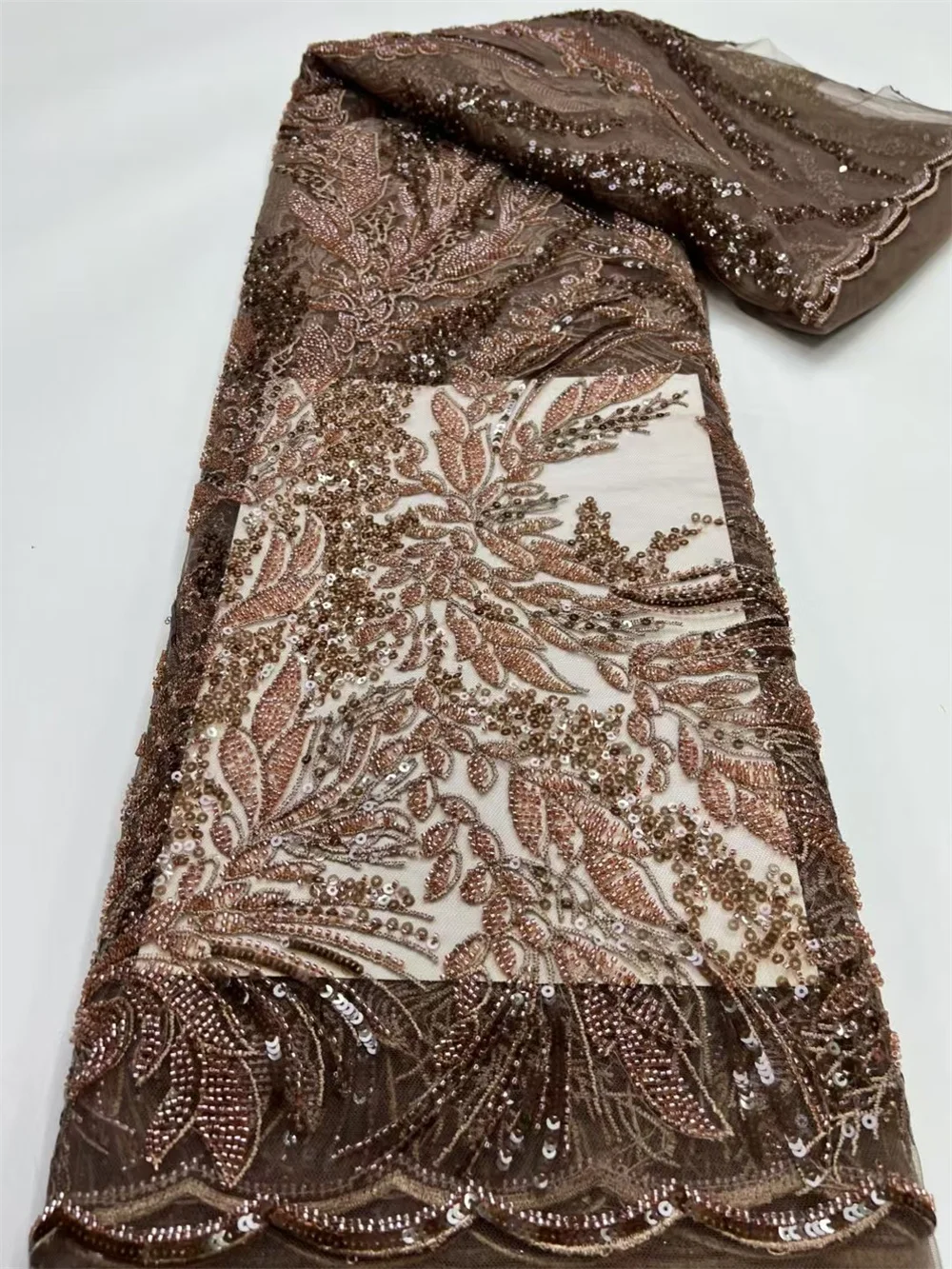 Золотое кружевное полотно для свадьбы