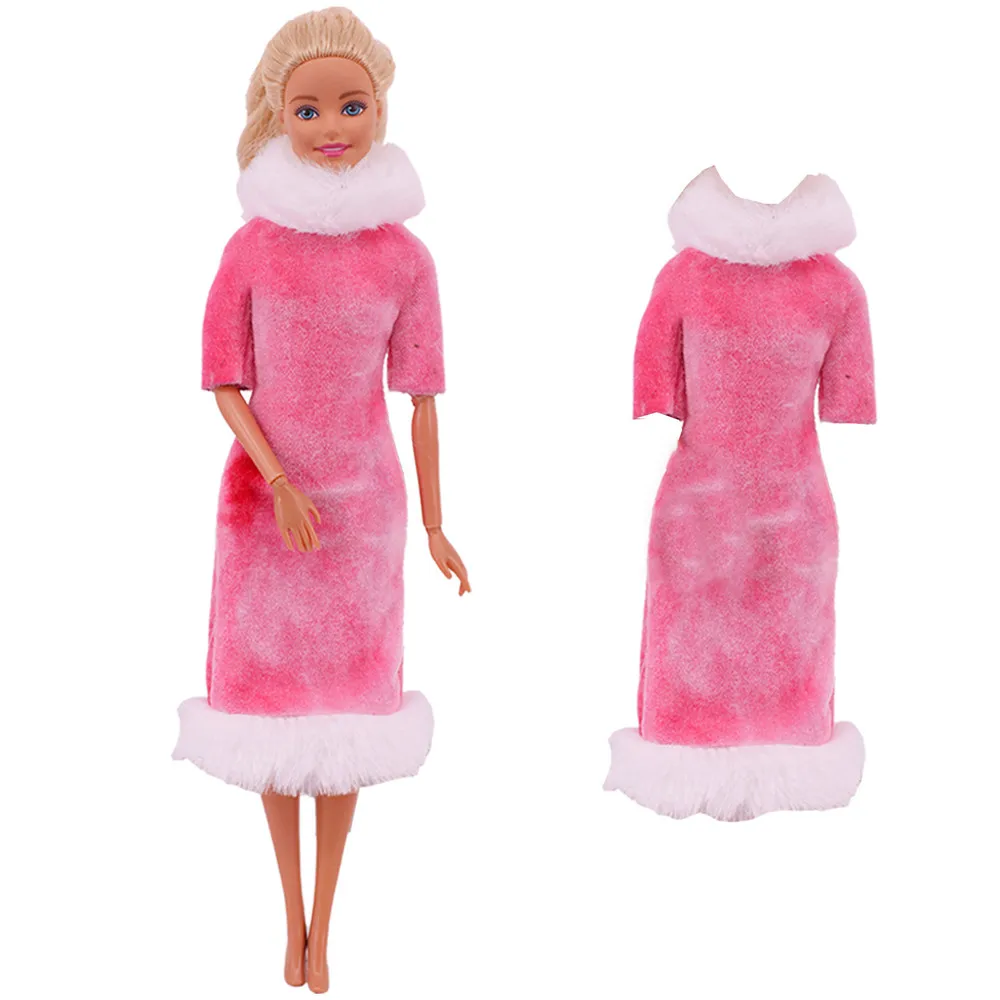 30Cm Barbies Fashion Clothes Coat Plush Top Pants Beret Doll House Accessories For 11.8 Inch Barbies Girls Toy Gifts