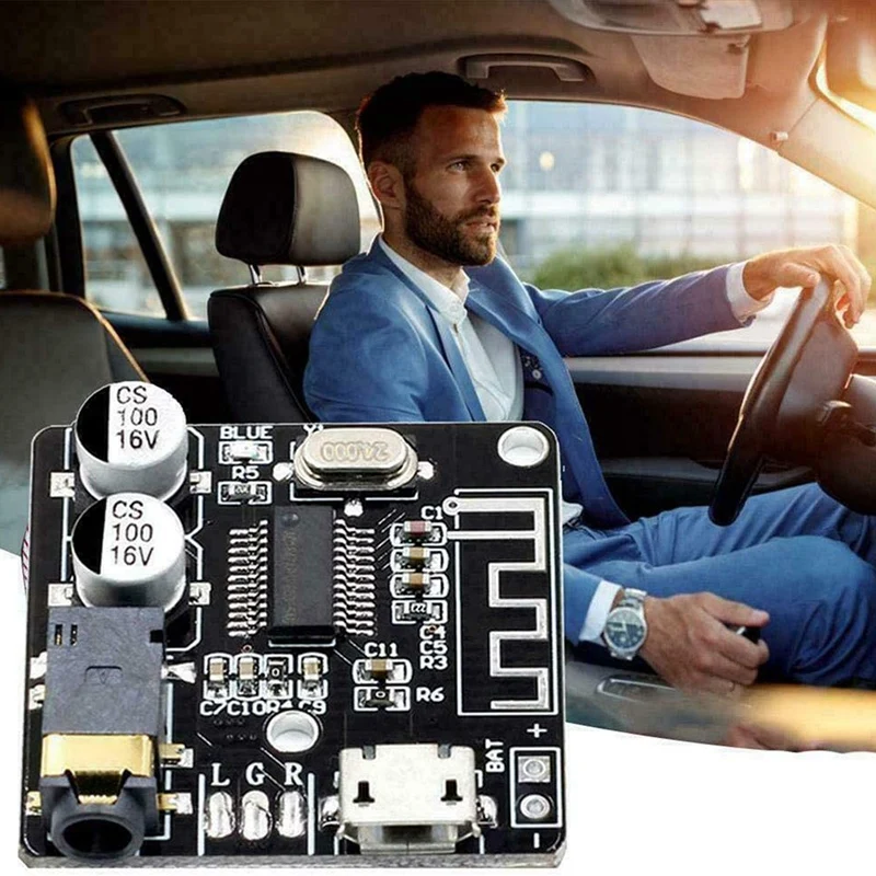 BT5.0 Audio Receiver+One-To-Two Cable Parts Kits MP3 Bluetooth Decoder Lossless Car Speaker Amplifier Board Module