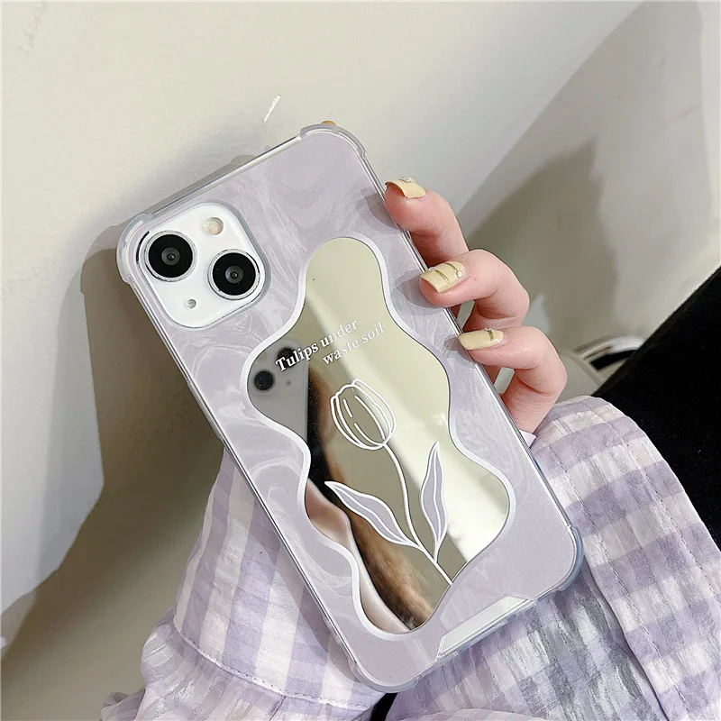 

Suitable for Apple 14 mirror case iPhone13Promax cool wind flower xsxr678plus