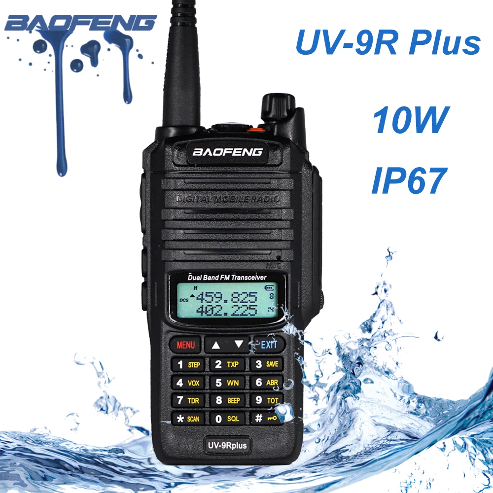 Водонепроницаемая рация Baofeng UV-9R Plus IP67 10 Вт Двухдиапазонная VHF UHF приемопередатчик