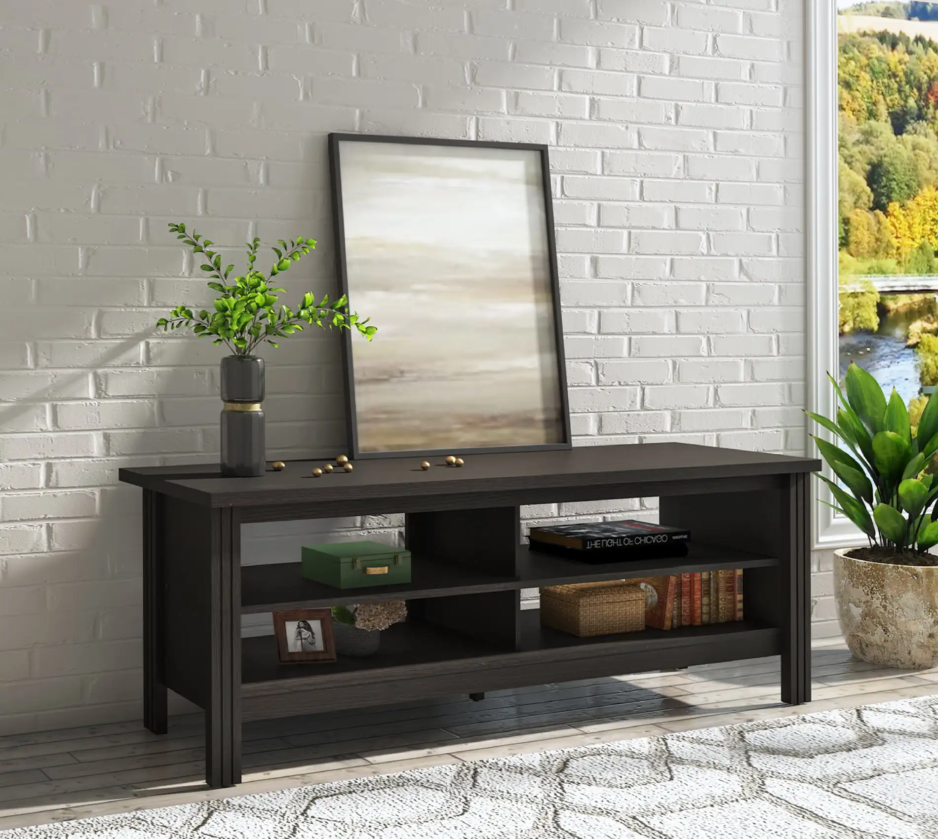 

TV Stands for 65 inch TV Entertainment Center Black Media Cabinet TV Console for Living Room and Bedroom