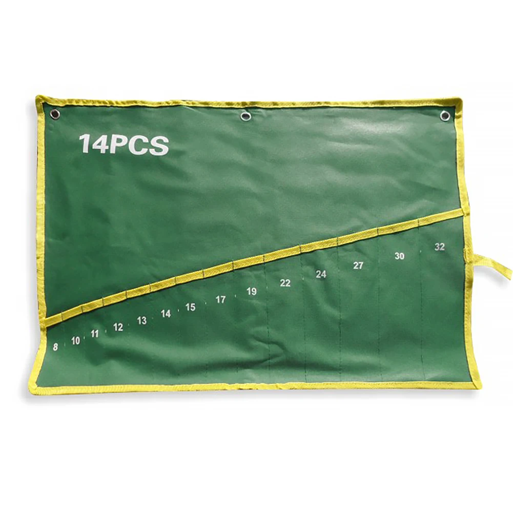 

6/8/10/12/14/25 Pockets Spanner Wrench Roll Up Storage Organizer Bag Pouch Double Opening Double Offset Ring Spanner Tool Bag
