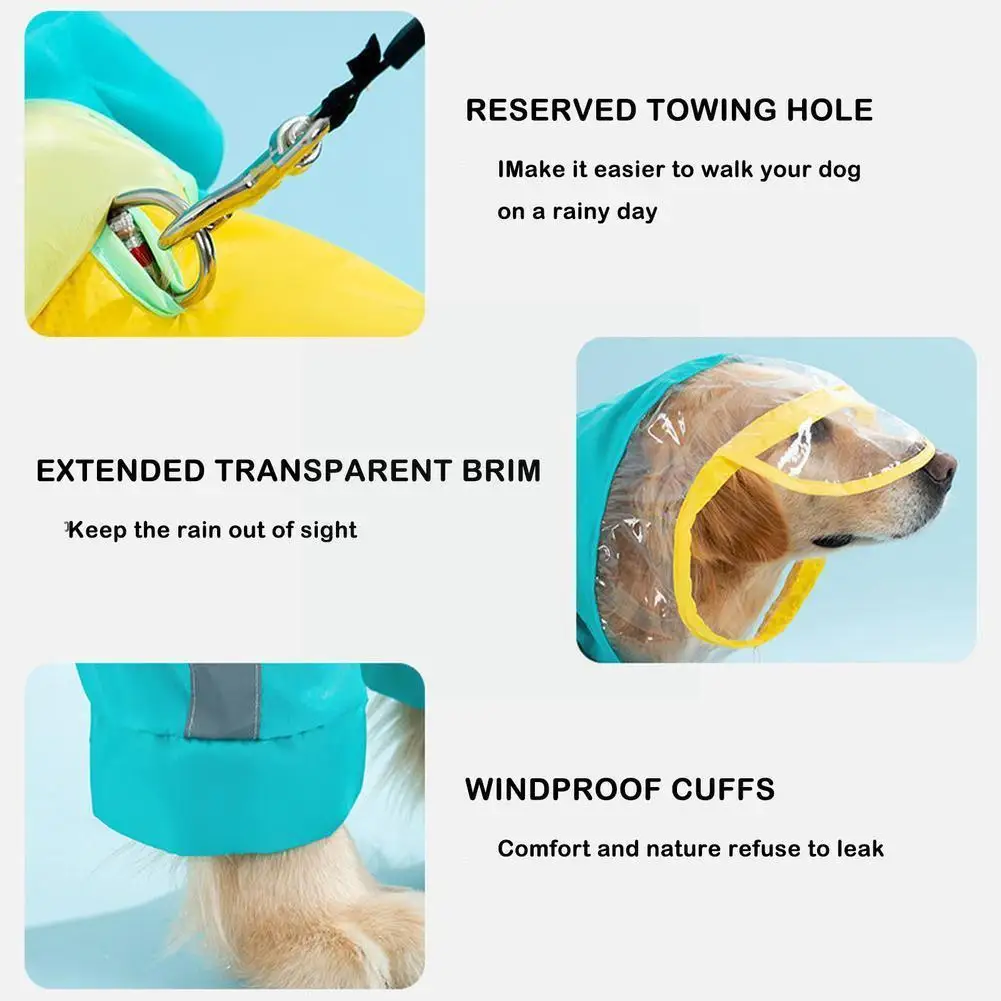 

Дождевик для собак, водонепроницаемая одежда для больших собак, дождевик для собак с подбором цветов, незаметное отверстие для вытягивания ...