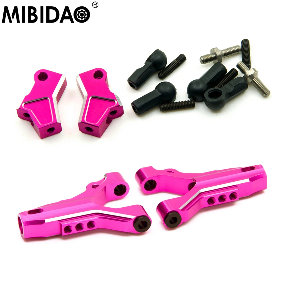 MIBIDAO Metal Front Upper Arm & Y Shape Front Lower Suspenion Arm For 1/10 3Racing Sakura D4 AWD RWD RC Car Upgrade Parts
