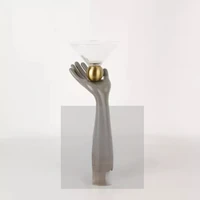 nordic metal candle holder living room wine cabinet sculpture decoration desktop creative crafts ceramic candlestick holder