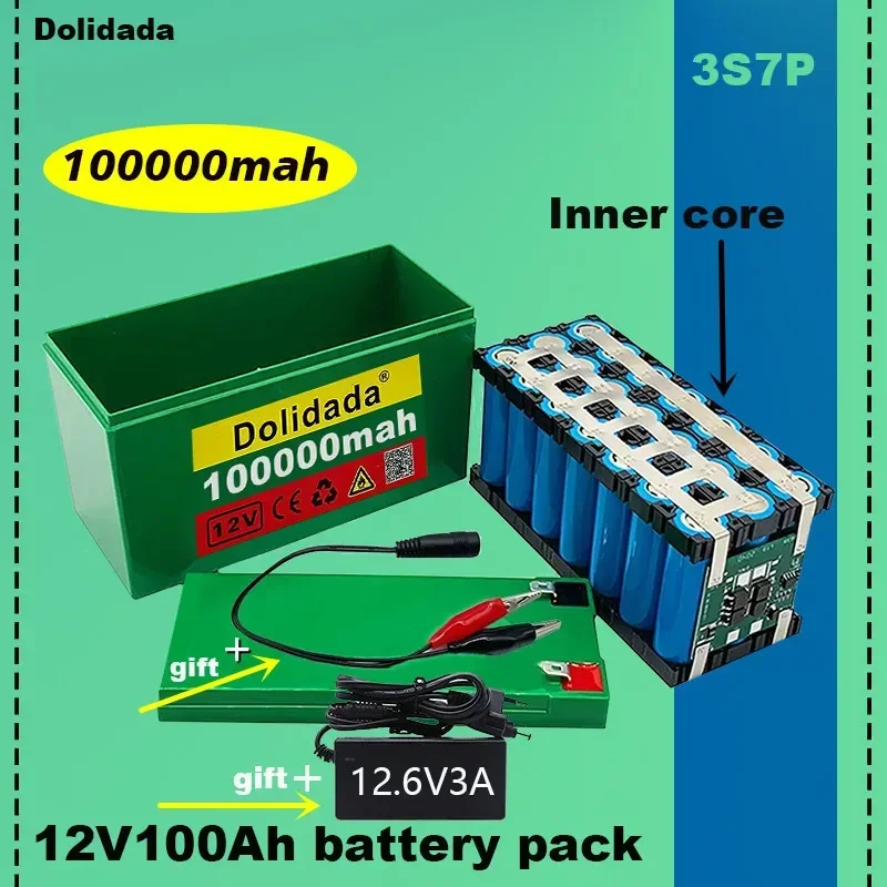 

Литий-ионный аккумулятор 2024New 12В 3s7p ahis подходит для наружного освещения сельскохозяйственного распылителя резервный аккумулятор + зарядное устройство