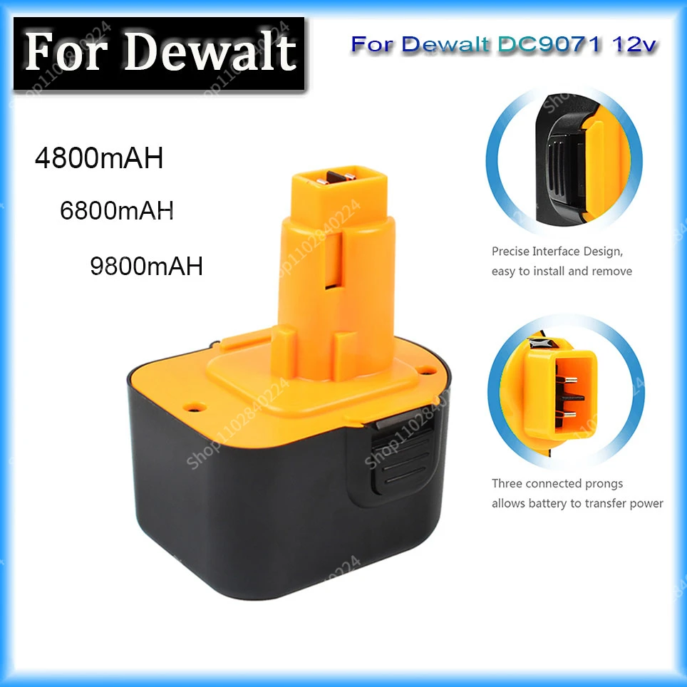 

DW-DC9071 12V 9.8Ah 9800mAH NI-CD Replacement Battery For Dewalt 52250-27 DC9071 DE9037 DE9071 DW9072 DE9075 DE9501 DW9071