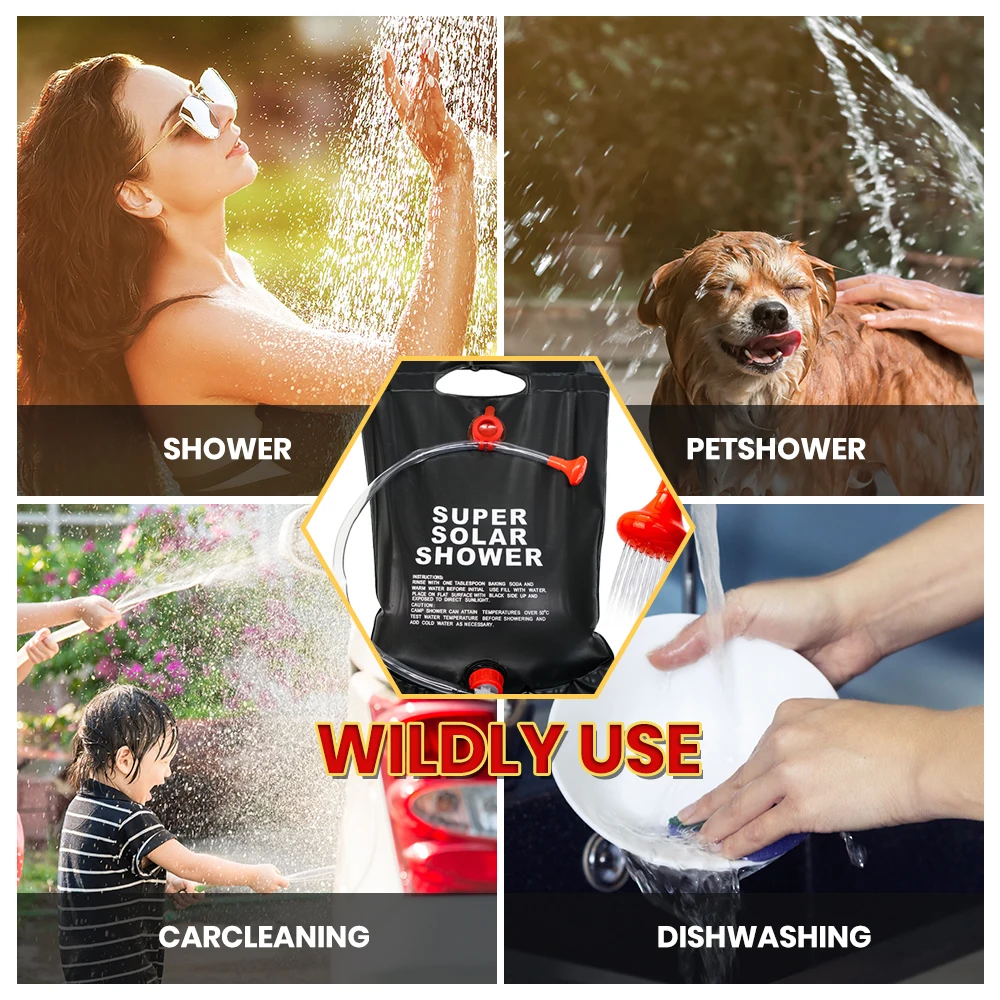 Сумка для душа портативная 20 л с выключателем и пластиковой насадкой | Бутылки