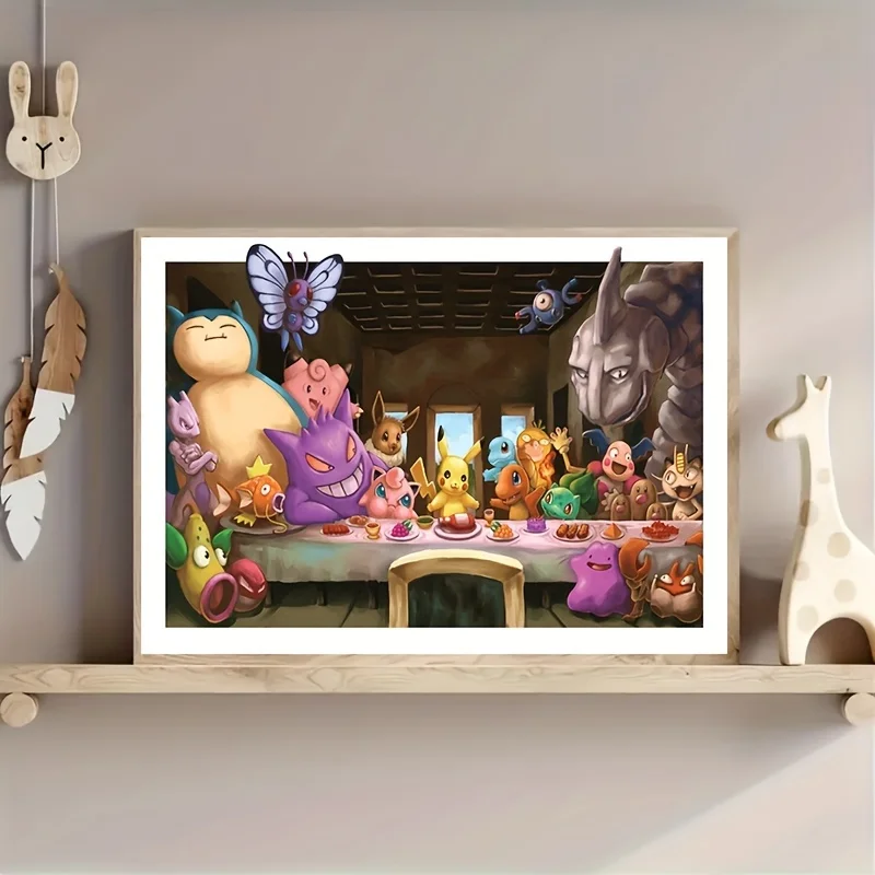 Постер с покемоном Пикачу снорлакс Сквиртл Последний Ужин Картина на холсте