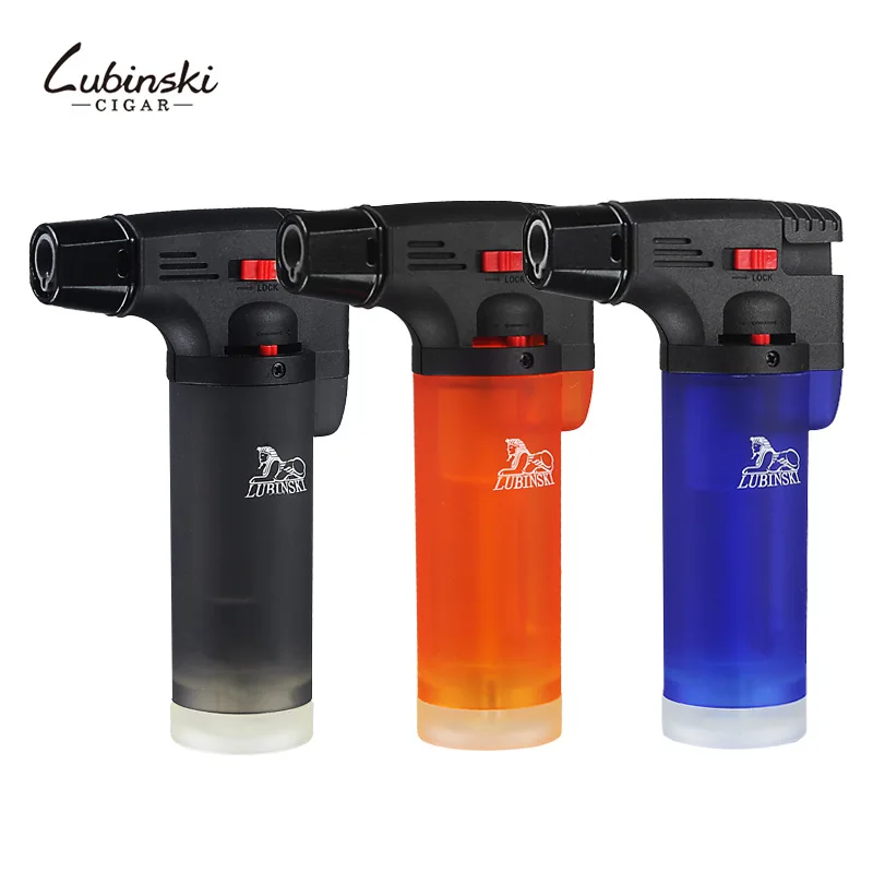 

Lubinski Cigar Lighter Windproof Blue Jet Flame Welding Torch CIgarette Cigar Lighter Smoke Accesoires Gadgets for Men Gifts