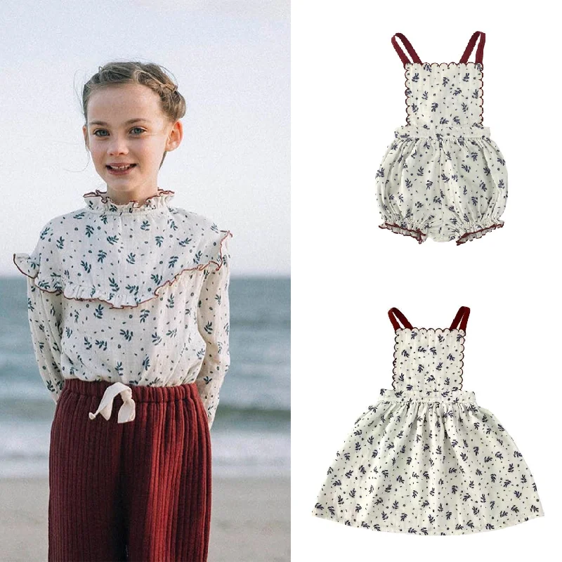 

Series children's bib skirt floral dress shirt casual pants suit