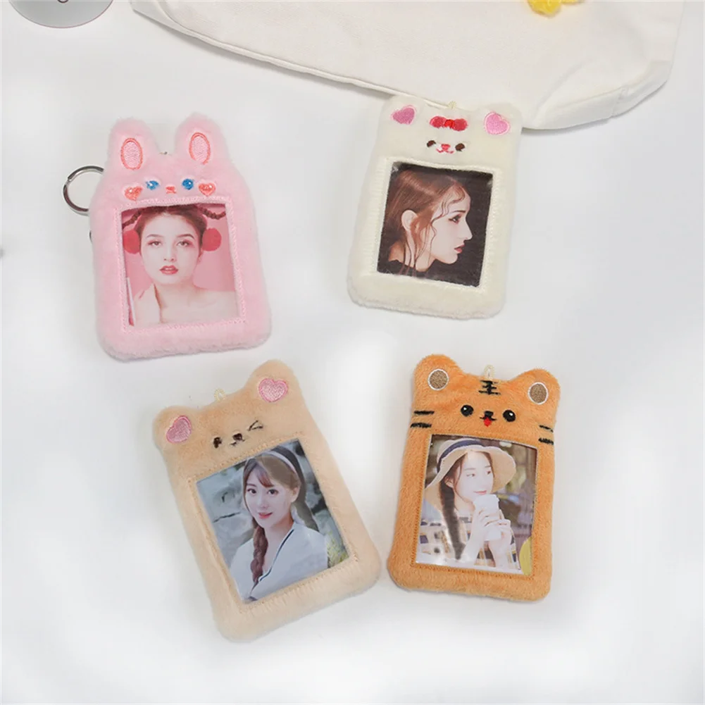 

Корейский Симпатичный плюшевый держатель для фотокарт, милый Kpop Idol, чехол для фотоальбома, Обложка для удостоверения личности с брелоком, С...