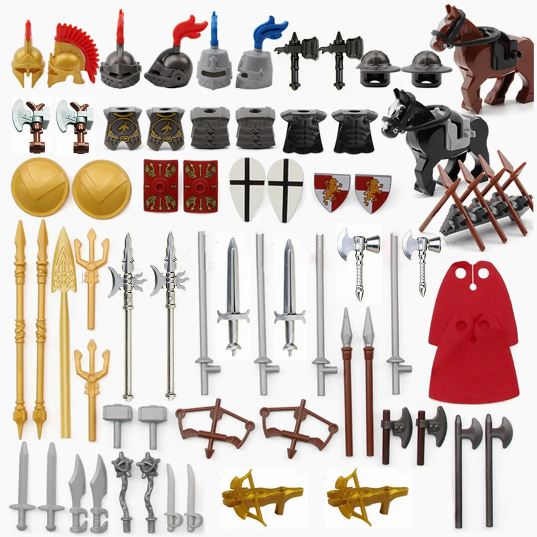 Индивидуальный набор средневековых оружия для римских рыцарей Минифигурки