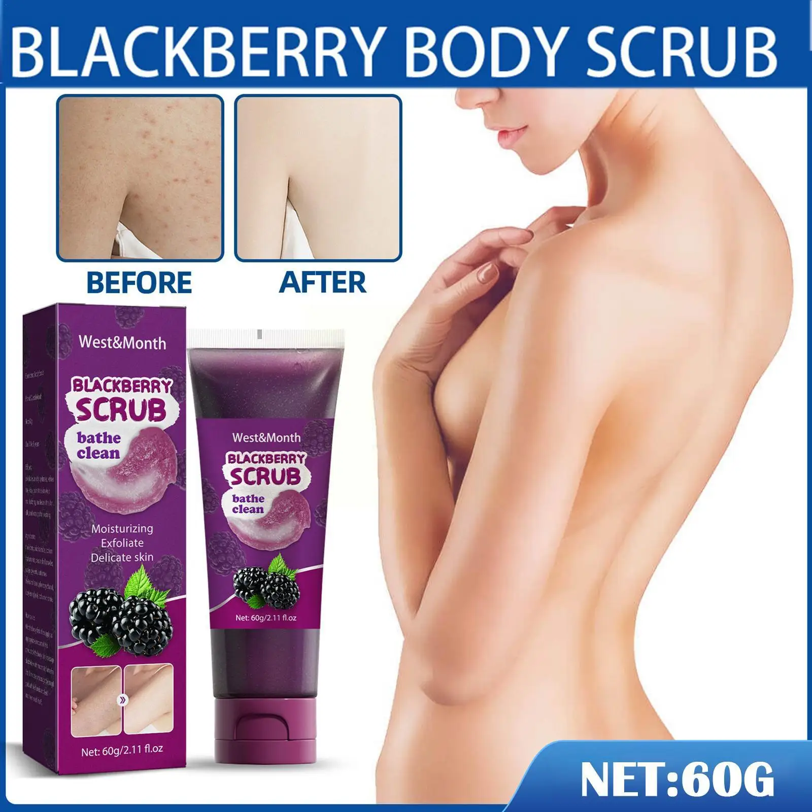 

Blackberries Body Scrub Body Skin Care Oil Control Scrub Whitening Bath Chicken Remove Skin Body Exfoliating Nourishes Care S3Q9