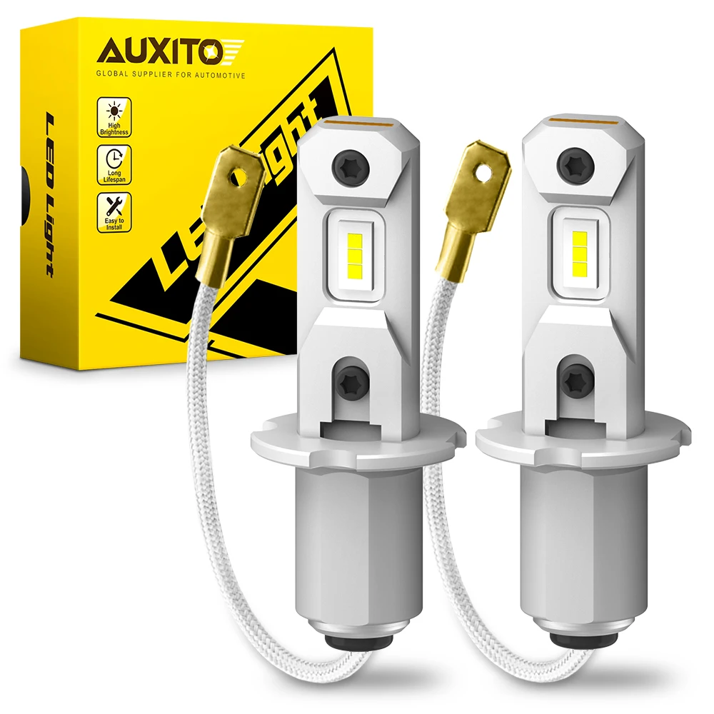 AUXITO 2Pcs H3 LED Bulb Fog Light Canbus Yellow 3000K 6500K White Headlight Car Fog Lamp High Bright DRL Daytime Running Lights