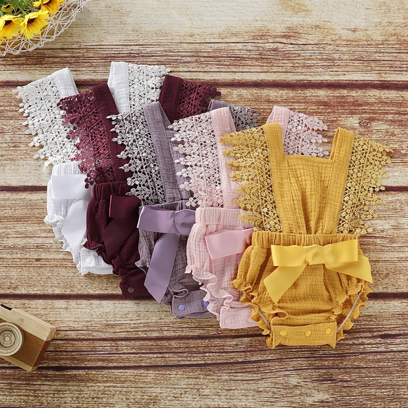

Hibobi 2021 Summer Baby Girl Lace Bodysuit